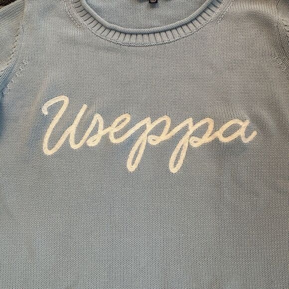 Duffield Preppy Lane Heirloom Cotton Women's Useppa Light Blue Sweater Sz M - Picture 5 of 12